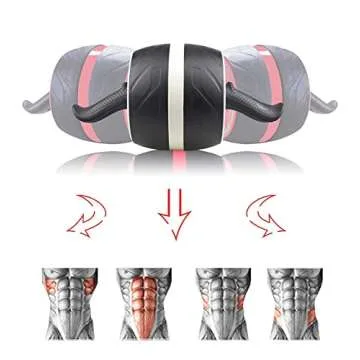 LAUS Ab Wheel Roller - with Knee Pad Mat, Automatic Rebound and Multiple Angles Core Workouts (White&Black)