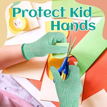 Evridwear Cut Resistant Gloves for Kids 4-6 Years, Level 5 Protection Cutting Gloves Food Grade for ...