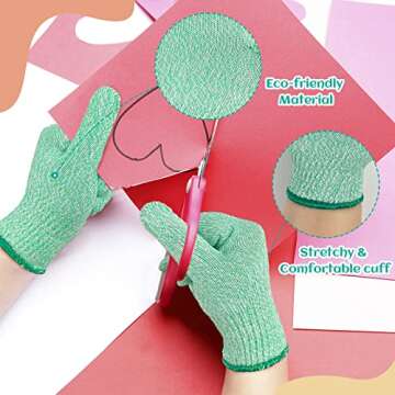Evridwear Cut Resistant Gloves for Kids 4-6 Years, Level 5 Protection Cutting Gloves Food Grade for Cooking, Whittling, Wood Carving, Gardening and DIY