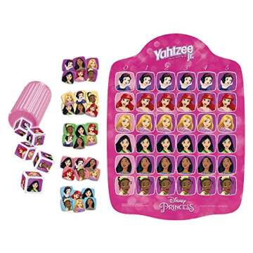 Hasbro Gaming Yahtzee Jr. Disney Princess Edition Dice Game | Kids Counting & Matching Games for Pre...