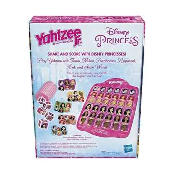 Hasbro Gaming Yahtzee Jr. Disney Princess Edition Dice Game | Kids Counting & Matching Games for Preschoolers | 2-4 Players | Easter Gifts for Girls & Boys | Ages 4+ (Amazon Exclusive)
