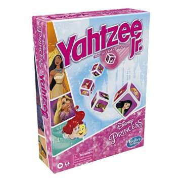 Hasbro Gaming Yahtzee Jr. Disney Princess Edition Dice Game | Kids Counting & Matching Games for Preschoolers | 2-4 Players | Easter Gifts for Girls & Boys | Ages 4+ (Amazon Exclusive)