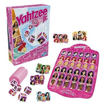 Hasbro Gaming Yahtzee Jr. Disney Princess Edition Dice Game | Kids Counting & Matching Games for Preschoolers | 2-4 Players | Easter Gifts for Girls & Boys | Ages 4+ (Amazon Exclusive)