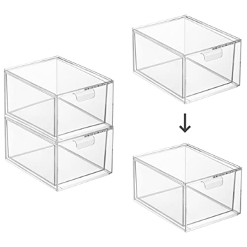 Clear Stackable Makeup Organizer for Easy Storage