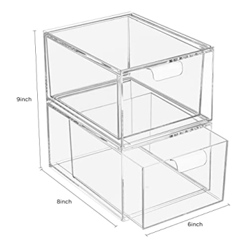Clear Stackable Makeup Organizer for Easy Storage