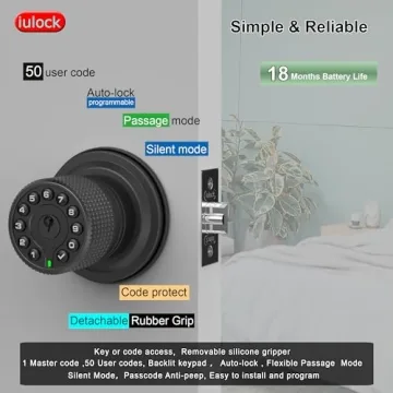 Smart iulock Keypad Door Lock, Waterproof, 50 User Codes