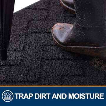 OLANLY Indoor Door Mat, 32x20, Dirt Resistant and Absorbent, Sturdy Non-Slip Rubber Backing, Easy to...