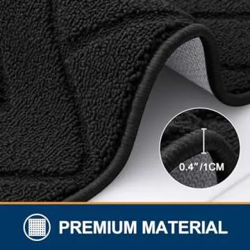 OLANLY Indoor Door Mat, 32x20, Dirt Resistant and Absorbent, Sturdy Non-Slip Rubber Backing, Easy to Clean, Washable Entry Mat, Ideal Low-Profile Floor Mat for Front Back Door and Entryway, Black