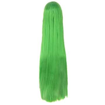 MapofBeauty 40" 100cm Anime Costume Long Straight Cosplay Wig Party Wig (Fluorescent Green)