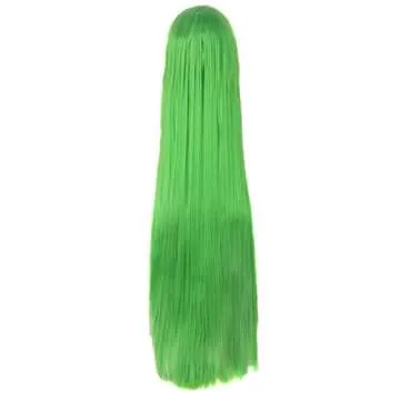 MapofBeauty 40" 100cm Anime Costume Long Straight Cosplay Wig Party Wig (Fluorescent Green)