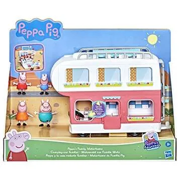 Peppa Pig Peppa’s Adventures Peppa’s Family Motorhome Preschool Toy, Vehicle to RV Playset, Play...