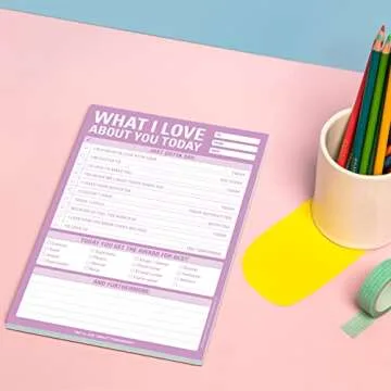 1-Count Knock Knock What I Love about You Today Pad, Love Letter Paper Checklist Lunch Box Notes for Husband, 6 x 9-inches