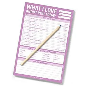 1-Count Knock Knock What I Love about You Today Pad, Love Letter Paper Checklist Lunch Box Notes for Husband, 6 x 9-inches