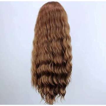 WXHWCX Long Lace Wig Synthetic Lace Front Wigs for Black Women Free Part Wavy Hair Wigs Brown High Temperature Fiber Cosplay Wigs 24 inch
