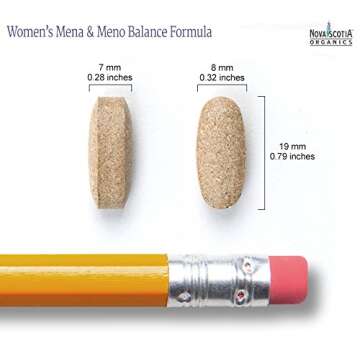 Nova Scotia Organics Women's MENA & Meno Balance Formula (30 caplets), Certified Organic and Vegan Support for Menopause with Dong Quai, Shatavari, Eleuthero, Red Clover, Black Cohosh and Chaste Tree