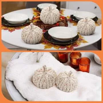Colingmill 6 Pcs Fall Rattan Pumpkin Woven Cornpeel Pumpkin 4 Inch Braided Pumpkins Foam Woven Pumpkin Decor Artificial Pumpkins Handmade Harvest Mini Pumpkin Halloween Autumn Thanksgiving Table Decor