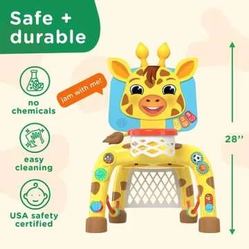 Move2Play, Giraffe Basketball Hoop & Soccer Goal Activity Center | 30+ Sounds & Lights | 1, 2, 3+ Year Old Gift & Birthday Present | 6, 12, 18, 24+ Month Toy For Baby, Toddler, Boys, & Girls