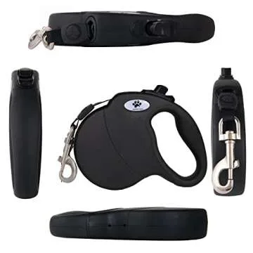 CROWN PAWS 13 ft Retractable Dog Leash for Dogs Up to 26 lbs