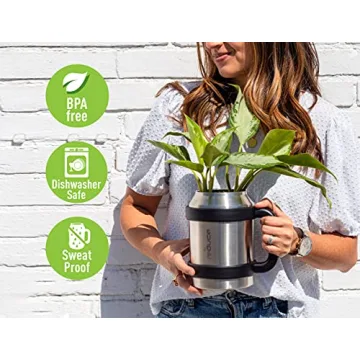 REDUCE 50 oz Mug Tumbler with Handle and Straw - Stainless Steel with Sip-It-Your-Way Lid - Keeps Water Cold up to 36 Hours - Sweat Proof, Dishwasher Safe, BPA Free - Glacier, Opaque Gloss