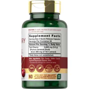 Carlyle Tart Cherry Extract Capsules | 200 Count | Non-GMO and Gluten Free Formula | Traditional Her...