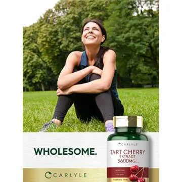 Carlyle Tart Cherry Extract Capsules | 200 Count | Non-GMO and Gluten Free Formula | Traditional Herb Supplement