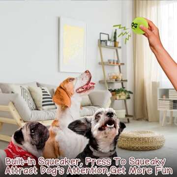 insum Squeaky Tennis Balls for Dogs Colorful Easy Catching Pet Dog Balls 4 Pack (2.5inch-Brown)