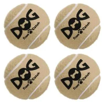 insum Squeaky Tennis Balls for Dogs Colorful Easy Catching Pet Dog Balls 4 Pack (2.5inch-Brown)