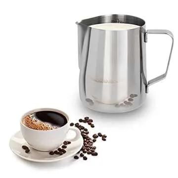 Milk Frothing Pitcher 20oz（600ml）Stainless Steel Steaming Pitchers for Espresso Machine Milk Coffee Cappuccino Latte Art Milk Jug Cup