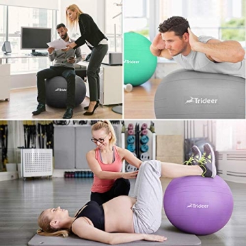 Trideer Exercise Ball - Durable Stability Ball with Pump