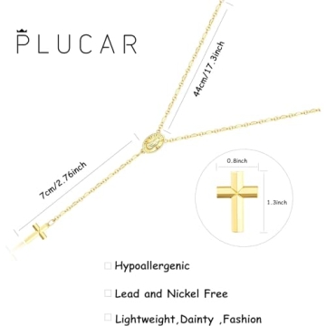 plucar Cross Necklace for Women - Elegant Gold Layered Necklaces