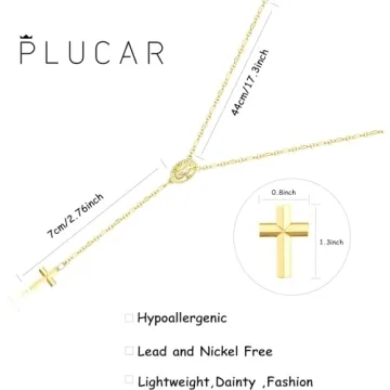 plucar Cross Necklace for Women - Elegant Gold Layered Necklaces