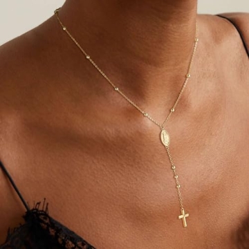 plucar Cross Necklace for Women - Elegant Gold Layered Necklaces