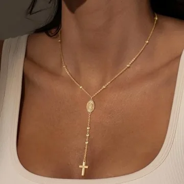 plucar Cross Necklace for Women - Elegant Gold Layered Necklaces