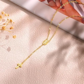 plucar Cross Necklace for Women - Elegant Gold Layered Necklaces