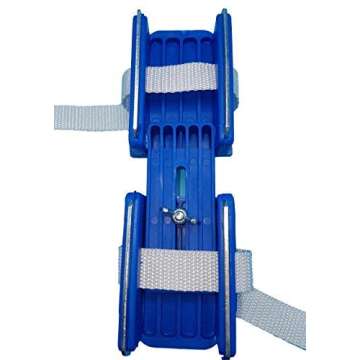 Linwood Bob Skates - Adjustable Strap on Two Runner ice Skates (Blue)