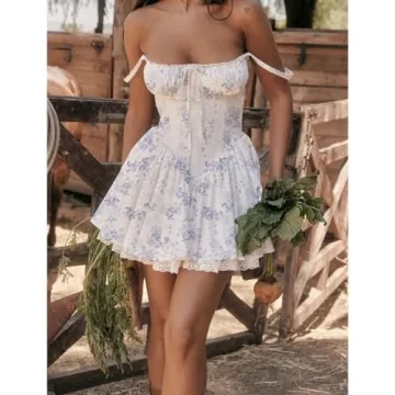 Elegant Women's Lace Floral Corset Dress for All Occasions