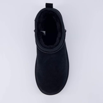 CUSHIONAIRE Women's Hip 2 Genuine Suede Ankle Snow Boots - Pull-On with Cozy Faux Shearling Lining, +Memory Foam