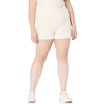 The Drop Women's Adrienne Cotton Blend Pull-On Sweater Short, Whisper White, S