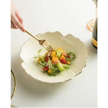 Elegant Gold Flower Design Serving Dish for All Occasions