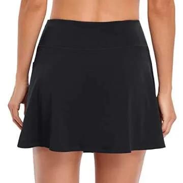 Fulbelle Black Skirt, Womens Tennis Skirts Golf Skorts Skirts for Women with Pockets High Waisted Yoga Athletic Skorts Quick Dry Casual Summer Medium