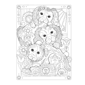 Creative Haven Dazzling Dogs Coloring Book for Relaxation