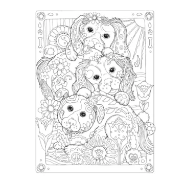 Creative Haven Dazzling Dogs Coloring Book for Relaxation