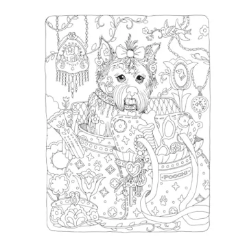 Creative Haven Dazzling Dogs Coloring Book for Relaxation