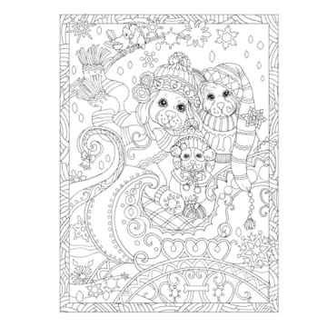 Creative Haven Dazzling Dogs Coloring Book for Relaxation
