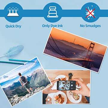 Uinkit 100 Sheets Inkjet Photo Paper Glossy 8.5x11 48lb Dye Ink 180Gsm Professional Photographic Paper Letter Size 8.5mil Instant Dry Suitable for All Dye Ink Printers