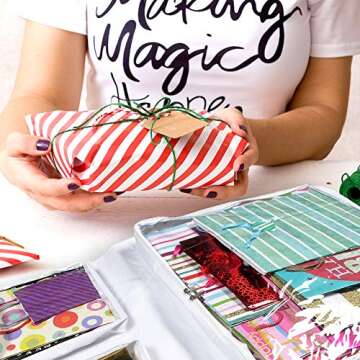 Clorso Wrapping Paper Storage And Gift Bag Storage Organizer - Extra Large Double-Sided 40 Inch Hanging Gift Wrapping Organizer Storage, Home Organization