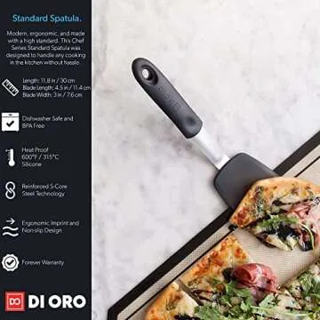 DI ORO Egg Spatula - Heat-Resistant Silicone Turner for Nonstick Cookware