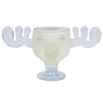 Glass 8oz Christmas Moose Mug Goblet