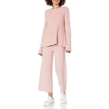 The Drop Women's Bernadette Pull-On Cropped Sweater Pant, Zephyr Pink, 3X, Plus Size