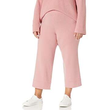 The Drop Women's Bernadette Pull-On Cropped Sweater Pant, Zephyr Pink, 3X, Plus Size